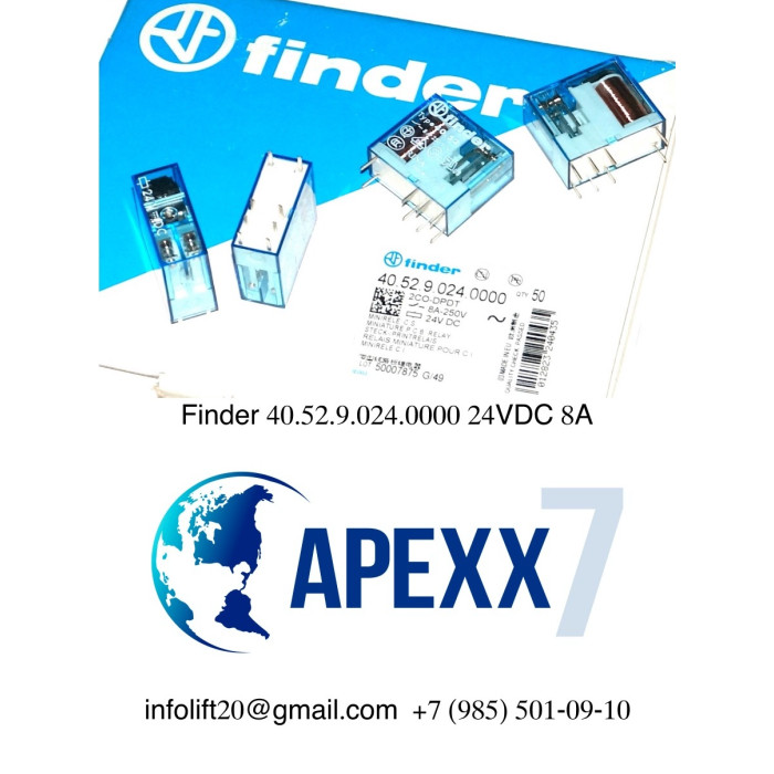 Реле Finder 40.52.9.024.0000 24VDC 8А KONE KM773326G01